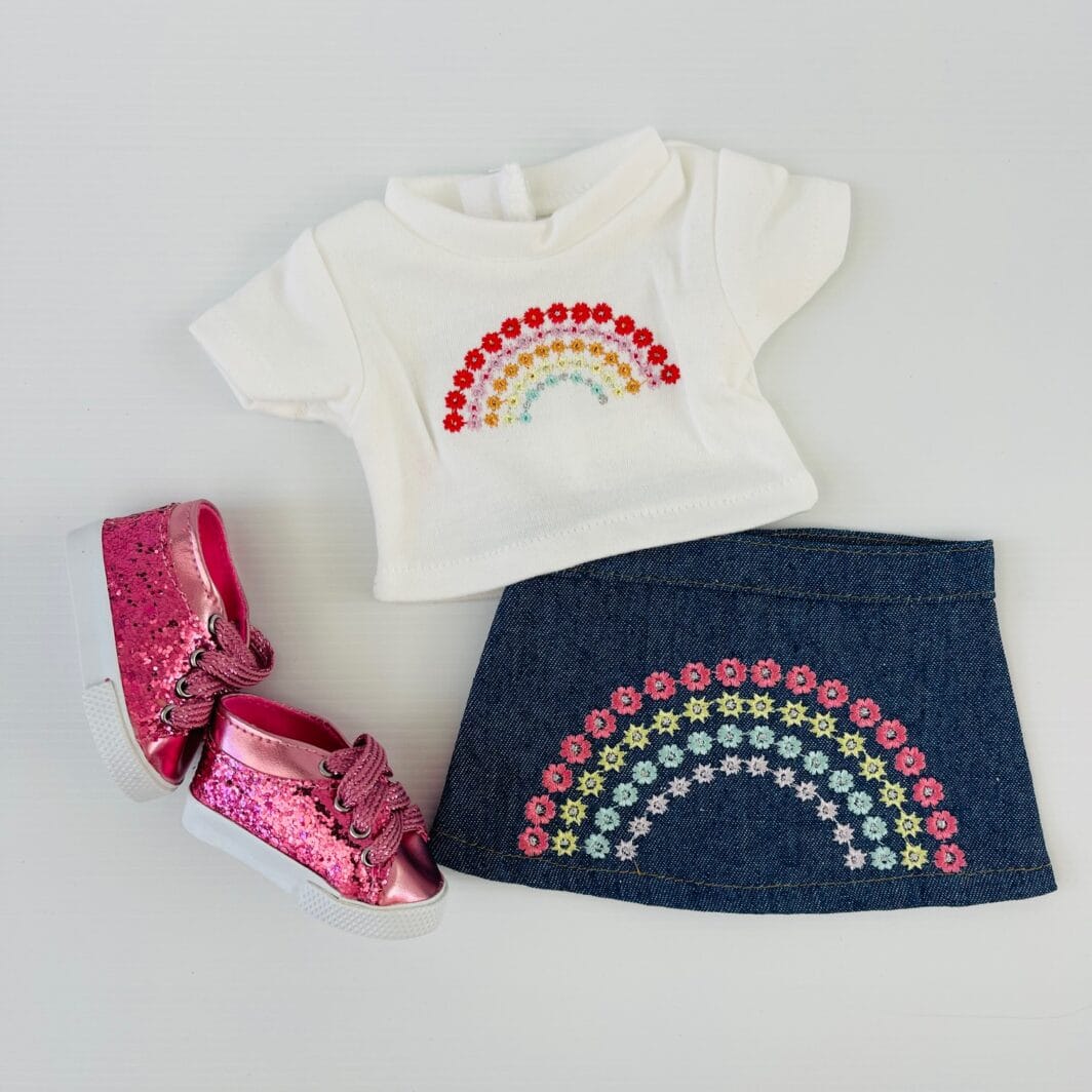 Rainbow Denim Outfit Set