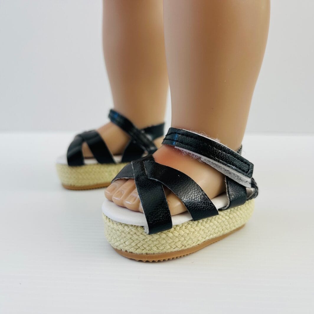 Black Wedge Sandals